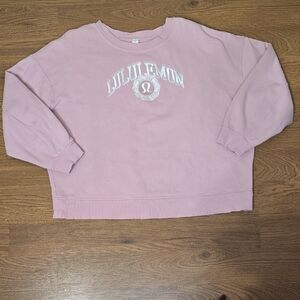 lululemon Perfectly Oversized Crew Graphic Sweatshirt Pink Haze Size XL